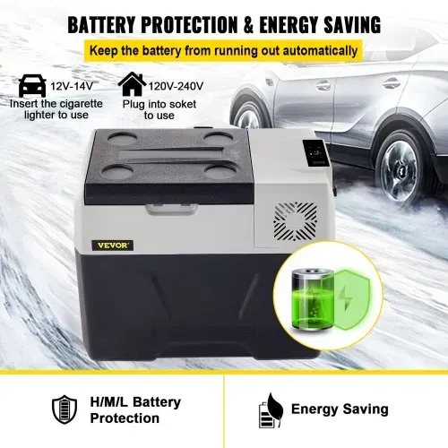 VEVOR Kompressor-Kühlbox 40 L mit App-Steuerung und Rädern für Unterwegs, -20 bis 20 °C, 12/24 V DC und 120/240 V AC, Tragbarer Auto-Kühlschrank mit USB-Anschluss für Camping, Wohnmobil, Boot und Lkw – Bild 5