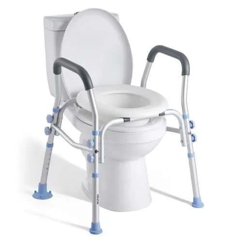 VEVOR Toilettensitzerhöhung Toilettenerhöhung mit Armlehnen & 136 kg Tragkraft & 4 Beinen, höhenverstellbarer erhöhter Toilettensitz mit Spritzschutz für ältere Menschen Senioren Schwangere VEVOR Toilettensitzerhöhung Toilettenerhöhung mit Armlehnen & 136 kg Tragkraft & 4 Beinen, höhenverstellbarer erhöhter Toilettensitz mit Spritzschutz für ältere Menschen Senioren Schwangere