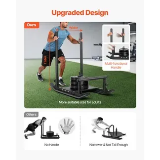 VEVOR Gewichtsschlitten Kraftschlitten Krafttrainingsschlitten zur Verbesserung der Geschwindigkeit bei sportlichen Übungen, Fitnessgerät mit Griff, kompatibel mit 25/51 mm Gewichtsscheiben Schwarz VEVOR Gewichtsschlitten Kraftschlitten Krafttrainingsschlitten zur Verbesserung der Geschwindigkeit bei sportlichen Übungen, Fitnessgerät mit Griff, kompatibel mit 25/51 mm Gewichtsscheiben Schwarz