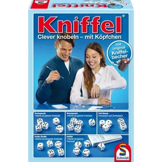 Kniffel mit Lederwürfelbecher, Würfelspiel Kniffel mit Lederwürfelbecher, Würfelspiel