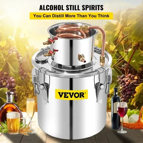VEVOR Distillieranlage Moonshine, 50 L Wasser Alkohol Destillierer Moonshine Φ 40 x 40 cm Kesselfass-Größe, Moonshine Still Distiller mit zweifacher Temperaturregelung, Destilliergerät Alkohol VEVOR Distillieranlage Moonshine, 50 L Wasser Alkohol Destillierer Moonshine Φ 40 x 40 cm Kesselfass-Größe, Moonshine Still Distiller mit zweifacher Temperaturregelung, Destilliergerät Alkohol