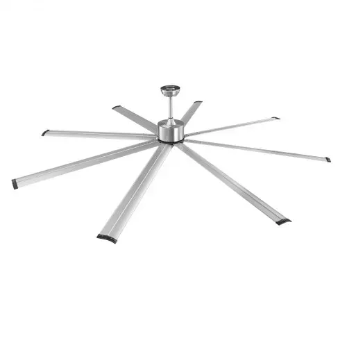 VEVOR 244 cm Deckenventilator ohne Beleuchtung, 6-Gang-Fernbedienung, 8 Flügel aus Alu, Gleichstrommotor, Ventilator für Schlafzimmer, Wohnzimmer, Terrasse, Innen-/Außenbereich, gebürstetes Nickel – Bild 10