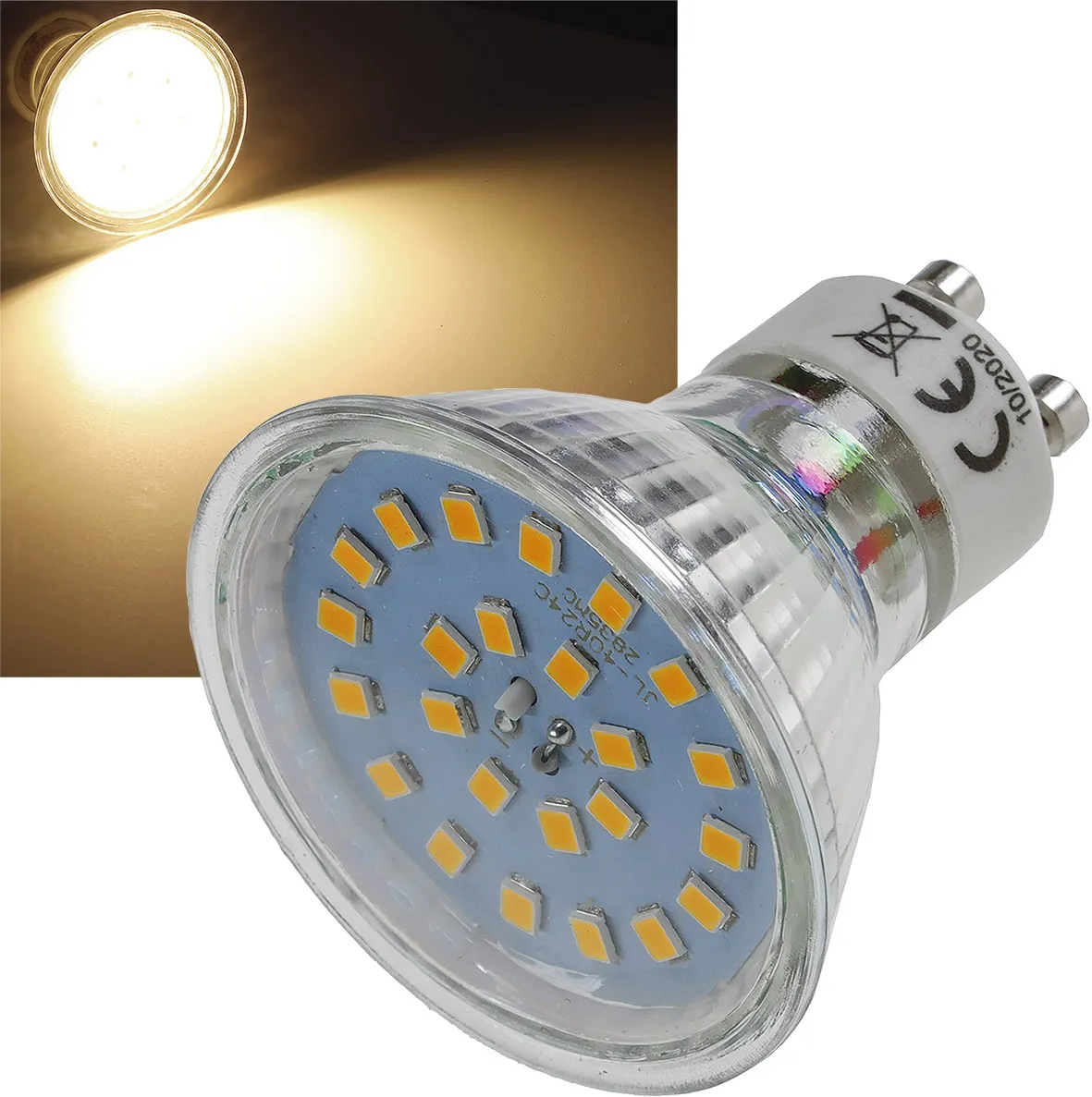 LED Strahler GU10 „H55 SMD“ 120°, 3000k, 444lm, 230V/4W, warmweiß LED Strahler GU10 „H55 SMD“ 120°, 3000k, 444lm, 230V/4W, warmweiß