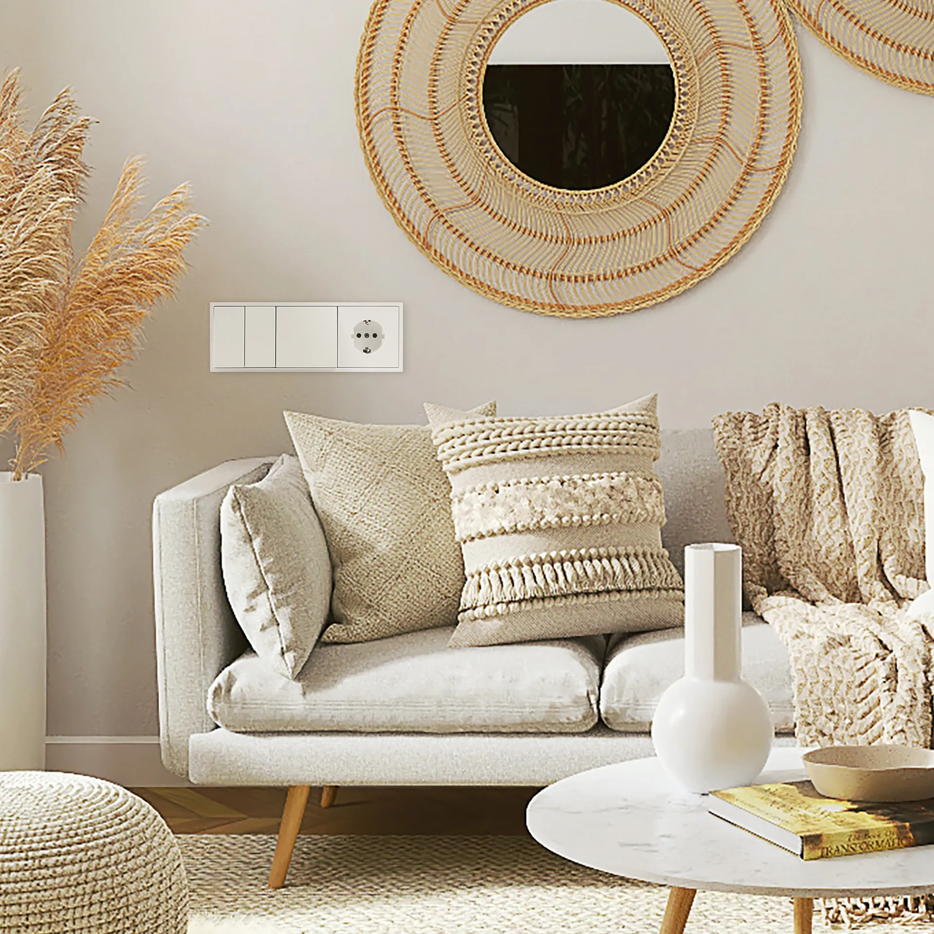 Schalter und Steckdosen Set McPower Shallow ''Tür 3-fach'' weiß, 4-teilig, Steckanschluss – Bild 4