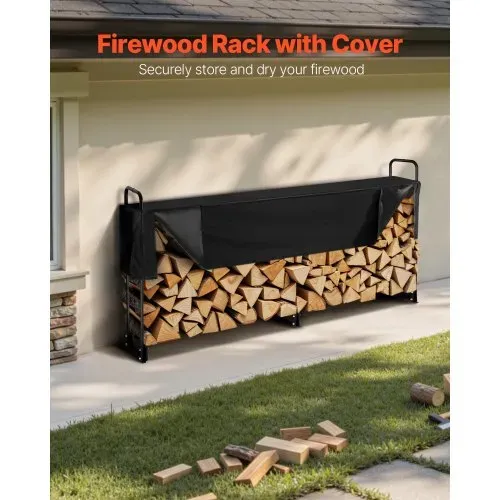 VEVOR Kaminholzregal Metall 259x36x117cm Brennholzregal Stahlrahmen Pulverbeschichtet Kaminholzunterstand 300kg mit Wasserdichter Abdeckung Stapelhilfe Holzunterstand für Veranda Garten Terrasse Hof VEVOR Kaminholzregal Metall 259x36x117cm Brennholzregal Stahlrahmen Pulverbeschichtet Kaminholzunterstand 300kg mit Wasserdichter Abdeckung Stapelhilfe Holzunterstand für Veranda Garten Terrasse Hof