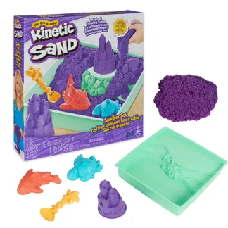 Kinetic Sand Sandbox Set mit 454 g lila Kinetic Sand Sandbox Set mit 454 g lila