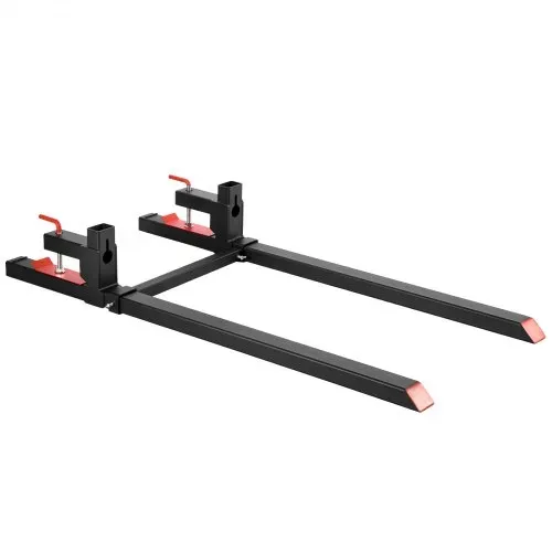 VEVOR Palettengabeln, 907 kg Gabelträger zum Anklemmen, 1490 mm Gesamtlänge, Gabelzinken mit verstellbarer Stabilisatorstange für Traktoranbaugeräte, Ladeschaufel und Kompaktlader, Schwarz – Bild 8