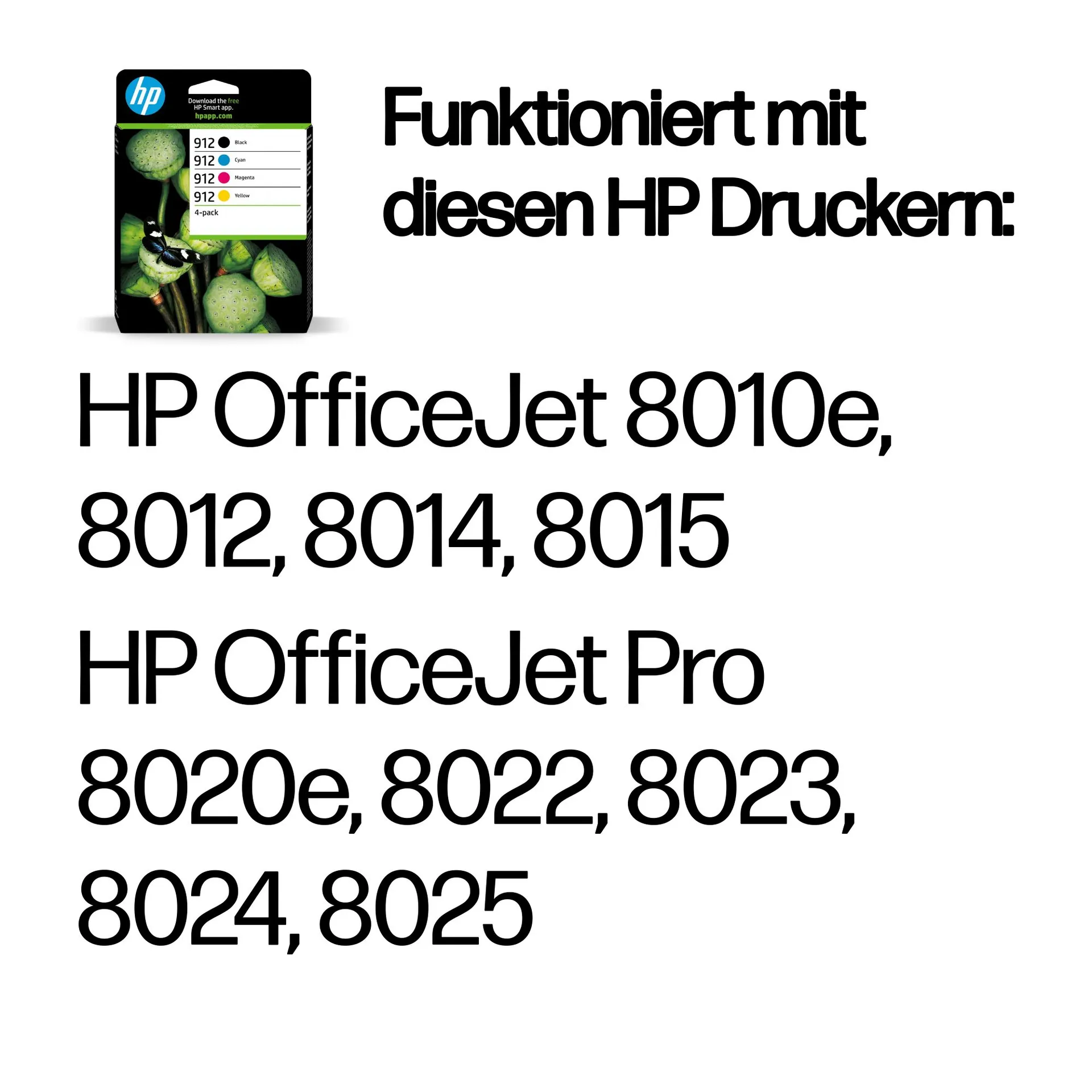 HP 912 4er-Pack Original-Druckerpatronen Schwarz/Cyan/Magenta/Gelb – Bild 2