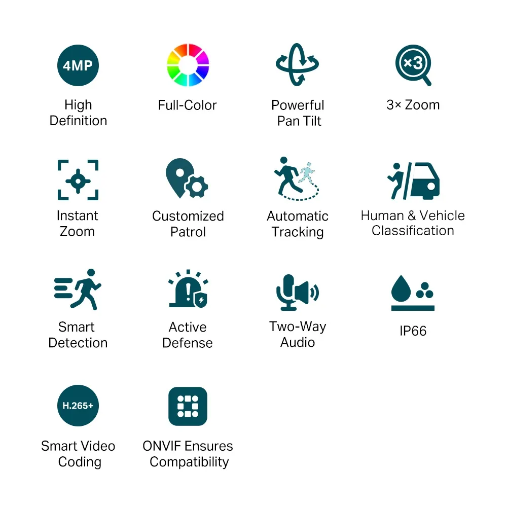 TP-Link - 4MP Dual-Lens Varied Focal Full-Color PT Camera - VIGI C540V(4mm) – Bild 6