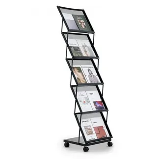 VEVOR faltbarer Prospektständer Zeitschriftenständer mit 5 Taschen, rollbarer Literaturständer Kataloghalter Schrägsteller, Buchständer Bodenaufsteller für Messe, Büroshows, Ausstellung VEVOR faltbarer Prospektständer Zeitschriftenständer mit 5 Taschen, rollbarer Literaturständer Kataloghalter Schrägsteller, Buchständer Bodenaufsteller für Messe, Büroshows, Ausstellung