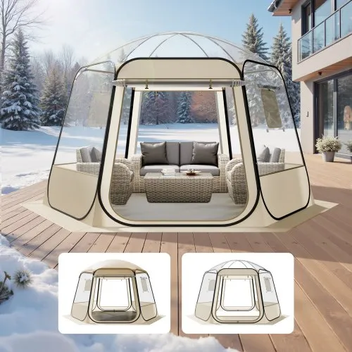 VEVOR Pop-up-Bubble-Zelt, 336x305x220 cm, transparentes Campingzelt, Garten-Kuppel-Iglu-Zelt mit Fenstern, 540°-Panoramablick, für 8–10 Personen, Terrasse, Hinterhof VEVOR Pop-up-Bubble-Zelt, 336x305x220 cm, transparentes Campingzelt, Garten-Kuppel-Iglu-Zelt mit Fenstern, 540°-Panoramablick, für 8–10 Personen, Terrasse, Hinterhof