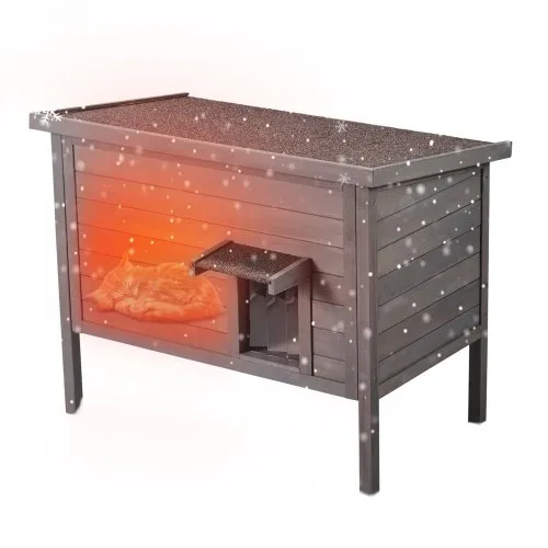 VEVOR Katzenhaus für draußen, wetterfest, Unterschlupf für Wildkatzen für mehrere Katzen, Katzen-/Kaninchenhaus aus Holz für draußen, rundum schaumisoliert, offenes Dach, Türklappen aus PVC, 86,4 cm L x 56,4 cm B x 68,6 cm H VEVOR Katzenhaus für draußen, wetterfest, Unterschlupf für Wildkatzen für mehrere Katzen, Katzen-/Kaninchenhaus aus Holz für draußen, rundum schaumisoliert, offenes Dach, Türklappen aus PVC, 86,4 cm L x 56,4 cm B x 68,6 cm H