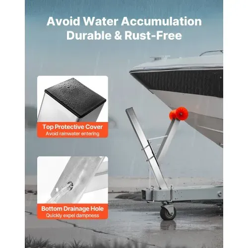 VEVOR Windenstand, Windenbock für Bootsanhänger, Bootswindenhalterung mit U-Bolzen für 76x76-101 mm Anhängerkupplung verzinkt, passend für Jetski, Segelboot, Fischerboot, Schnellboot – Bild 4