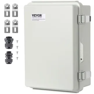 VEVOR Elektrischer Anschlusskasten 430 x 330 x 180 mm, Elektrogehäusekasten aus ABS-Kunststoff mit Scharnierdeckel, Edelstahlverschluss, IP67 staubdicht wasserdicht für Elektroprojekte VEVOR Elektrischer Anschlusskasten 430 x 330 x 180 mm, Elektrogehäusekasten aus ABS-Kunststoff mit Scharnierdeckel, Edelstahlverschluss, IP67 staubdicht wasserdicht für Elektroprojekte