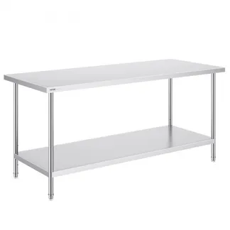 VEVOR Zubereitungstisch aus Edelstahl, Robuster Arbeitstisch aus Metall mit 3 einstellbaren Höhenstufen, Arbeitsstation für Küche, Garage, Restaurant, Hinterhof 762 x 1829 x 864 mm VEVOR Zubereitungstisch aus Edelstahl, Robuster Arbeitstisch aus Metall mit 3 einstellbaren Höhenstufen, Arbeitsstation für Küche, Garage, Restaurant, Hinterhof 762 x 1829 x 864 mm