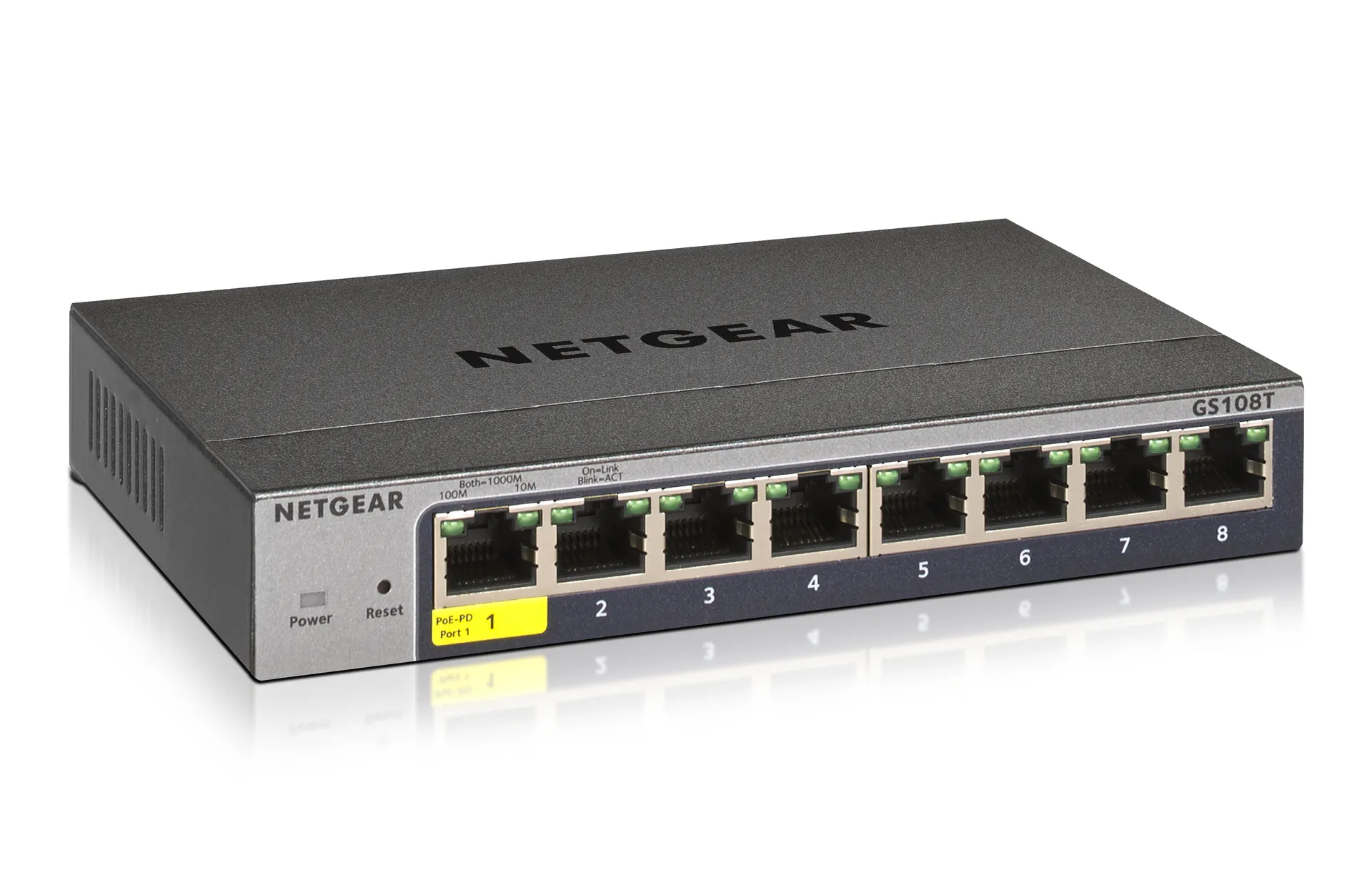 NETGEAR GS108Tv3 Managed L2 Gigabit Ethernet (10/100/1000) Grau NETGEAR GS108Tv3 Managed L2 Gigabit Ethernet (10/100/1000) Grau