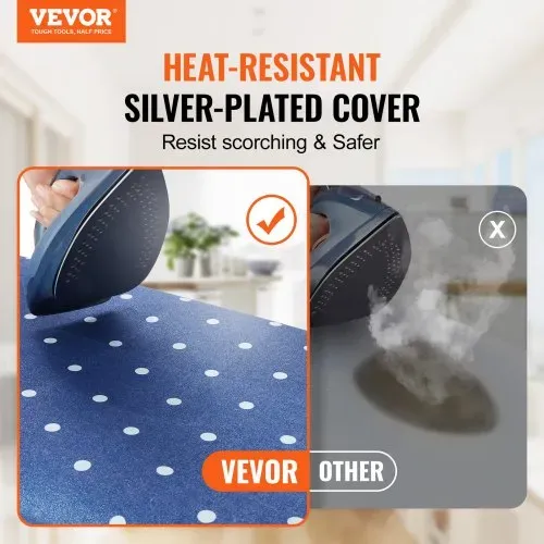 VEVOR Bügelbrett Dampfbügelbrett Dampfbügeltisch mit Bügeleisenablage, 4 Schichten Klappbarer Bügeltisch 1400 x 370 mm Bügelfläche, 10 Höhenverstellbar 640–970 mm 30 kg Belastbar Blau Bügeln VEVOR Bügelbrett Dampfbügelbrett Dampfbügeltisch mit Bügeleisenablage, 4 Schichten Klappbarer Bügeltisch 1400 x 370 mm Bügelfläche, 10 Höhenverstellbar 640–970 mm 30 kg Belastbar Blau Bügeln