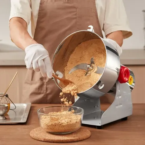 VEVOR elektrische Getreidemühle Hochgeschwindigkeits-Maismühle 2500 g 3400 W, Pulverisiermaschine aus Edelstahl, für trockene Körner Gewürze Müsli Kaffee Mais Pfeffer Schwenktyp 24 x 23 x 39 cm – Bild 7