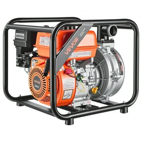 VEVOR Benzin Wasserpumpe 49,9 m Förderhöhe, Schmutzwasserpumpe 6 PS, Tragbare Motorpumpe, Benzinmotor mit 762 cm Auslassschlauch, Gusseisenlaufrad, Gartenpumpe für Bewässerung, Teiche & Pools – Bild 10