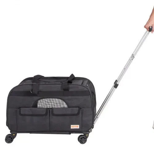 VEVOR Hundetrolley Faltbarer Hunderucksack Max.15,8kg Tragfähigkeit Transporttasche aus 600D Oxford-Stoff Hundewagen mit 4 Rädern Aufbewahrungstaschen Haustier Trolley Ideal für Autoreisen Ausflüge – Bild 10