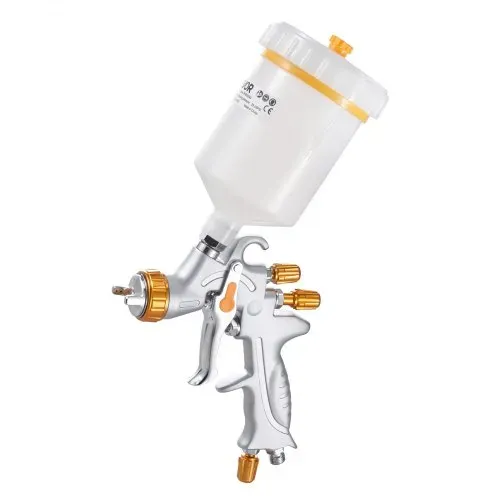 VEVOR HVLP Lackierpistole, Spritzpistole mit Schwerkraftzufuhr & 3 Düsen (1,3/1,4/1,7 mm), 600 ml Fassungsvermögen, Sprühpistole mit Luftregler für Autogrundierungen, Klarlacke & Decklacke – Bild 8