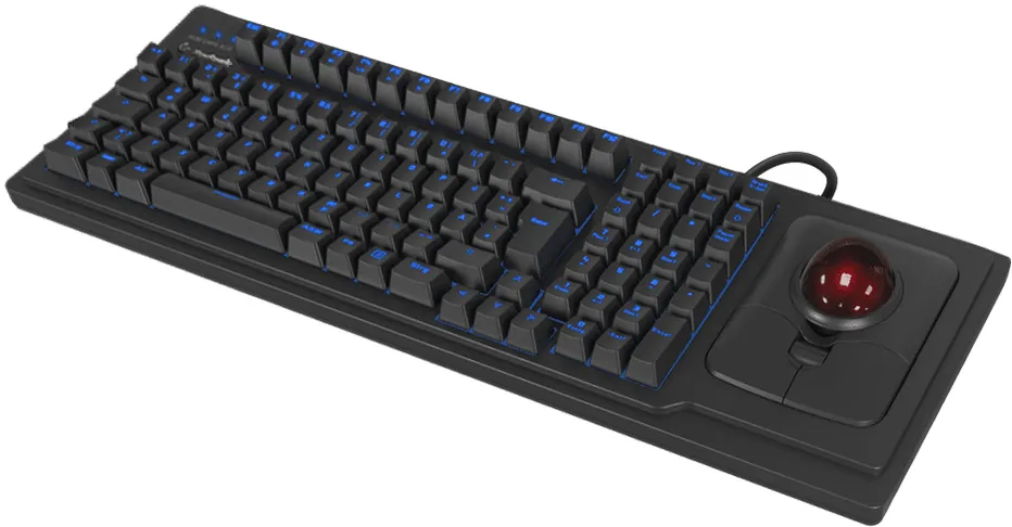 KeySonic KSK-8202ELU-T (DE), mechanische Full-Size Tastatur mit großem Trackball, QWERTZ DE Layout, Hintergrundbeleuchtung, USB, schwarz KeySonic KSK-8202ELU-T (DE), mechanische Full-Size Tastatur mit großem Trackball, QWERTZ DE Layout, Hintergrundbeleuchtung, USB, schwarz