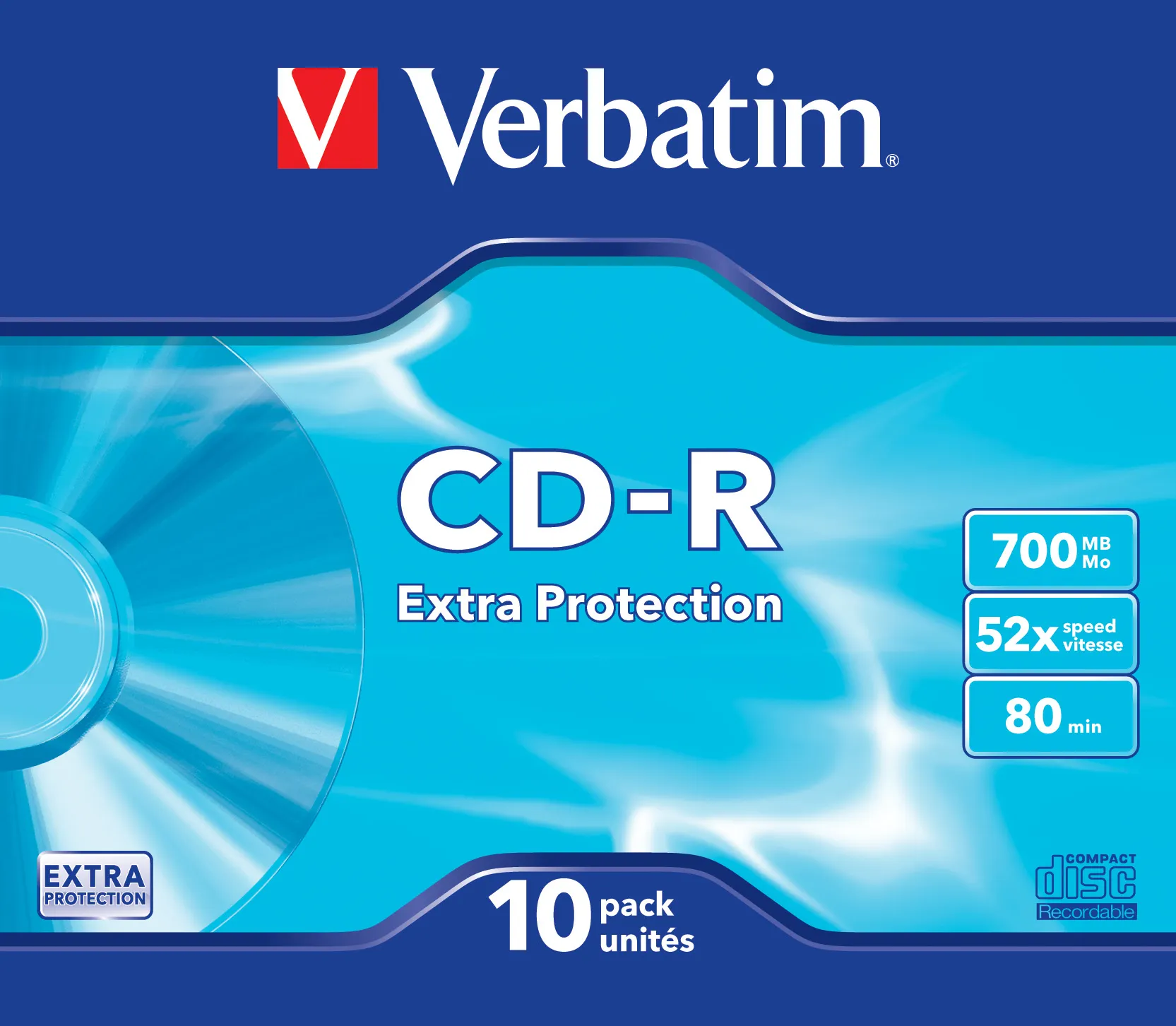 Verbatim CD-R Extra Protection 700 MB 52x 10 Stück(e) Verbatim CD-R Extra Protection 700 MB 52x 10 Stück(e)