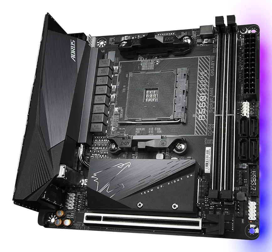GIGABYTE B550I AORUS PRO AX Mainboard – AMD Ryzen 5000 CPUs, 8 Phasen VRM, bis zu 5300 MHz DDR4, 1xPCIe 4.0 + 1xPCIe 3.0 M.2, Wi-Fi 6E, 2.5GbE LAN, USB 3.2 Gen 2 – Bild 4