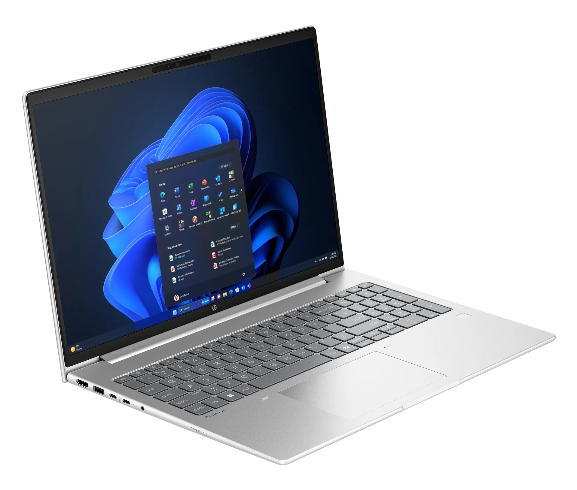 HP ProBook 4 G1a AI PC AMD Ryzen™ 5 230 Laptop 40,6 cm (16") WUXGA 16 GB DDR5-SDRAM 512 GB SSD Wi-Fi 7 (802.11be) Windows 11 Pro Silber – Bild 2