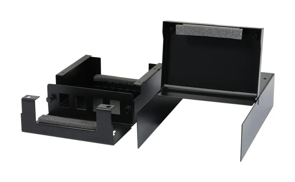 Keystone, Modulträger, Patchpanel für 4x TP-Modul, Aufputz, Metallklappbox(Consolidation Point Box), Schwarz, Synergy 21, – Bild 5