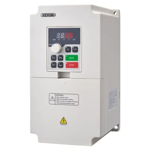 VEVOR Frequenzumrichter VFD 5PS, 4kW, 8,5A, 3-Phasen-AC, 380V Eingang auf 3-Phasen-AC, 0–380V Ausgang, Frequenzumwandler, 50/60 Hz Eingang, 0–2000Hz Ausgang, VFD zur Drehzahlregelung des Spindelmotors VEVOR Frequenzumrichter VFD 5PS, 4kW, 8,5A, 3-Phasen-AC, 380V Eingang auf 3-Phasen-AC, 0–380V Ausgang, Frequenzumwandler, 50/60 Hz Eingang, 0–2000Hz Ausgang, VFD zur Drehzahlregelung des Spindelmotors