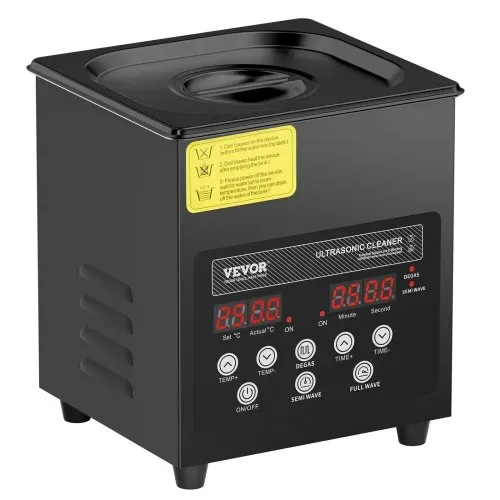 VEVOR 2 L Ultraschallreiniger 60 W digitales Ultraschallreinigungsgerät mit Schonmodus & verbesserter Entgasung, 40 kHz industrieller Schmuckreiniger mit Heizung & Timer, für Brillen Uhren Schwarz – Bild 9