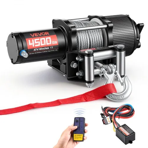 VEVOR Elektrische Seilwinde 2041 kg, 12V DC Motorwinde mit Φ5,8 mm x 12 m Stahlseil, Kabelloser & Kabelgebundener Fernbedienung, IP55, Elektrowinde zum Abschleppen von ATVs, UTVs & Offroad-Fahrzeugen VEVOR Elektrische Seilwinde 2041 kg, 12V DC Motorwinde mit Φ5,8 mm x 12 m Stahlseil, Kabelloser & Kabelgebundener Fernbedienung, IP55, Elektrowinde zum Abschleppen von ATVs, UTVs & Offroad-Fahrzeugen