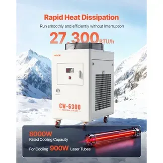 VEVOR Industrieller Wasserkühler 8 kW, Wasserkühlsystem mit Kompressor, 40 L Tank, max. Durchflussrate 70 L/min, Industrial Water Chiller für CO2-Laser-Röhrengravur- & Schneidemaschinen VEVOR Industrieller Wasserkühler 8 kW, Wasserkühlsystem mit Kompressor, 40 L Tank, max. Durchflussrate 70 L/min, Industrial Water Chiller für CO2-Laser-Röhrengravur- & Schneidemaschinen