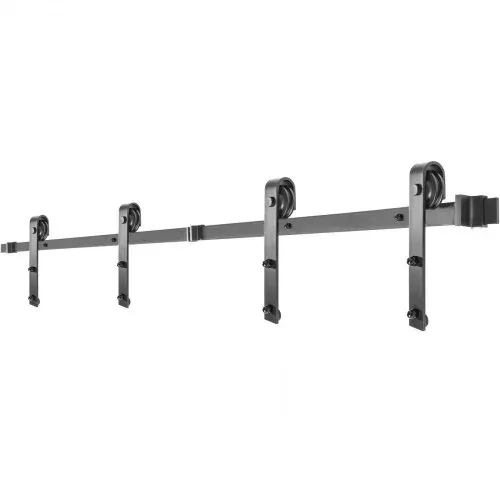 VEVOR Schiebetürbeschlag 366cm Länge Schiebetürsystem aus Kohlenstoffstahl Schiebetüren Komplettset 150kg Tragfähigkeit Laufschienen Set max. 183cm Türbreite Geeignet für Küche Scheunen Ställe – Bild 10