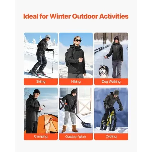 VEVOR Beheizte Jacke für Damen mit 7,4-V-Akku, elektrischer Softshell-Heizmantel, winddichte Heizjacke leichte Oberbekleidung mit 5 Heizzonen und 3 Heizstufen, maschinenwaschbar, XL – Bild 5