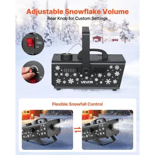 VEVOR Schneemaschine, 650-W-Schneekanone, Kunstschneeerzeuger, Schneeflockenmaschine, Kunstschneeflockenmaschine für den Innen- & Außenbereich für Feiertage, DJ-Partys, Weihnachtsdekoration – Bild 2