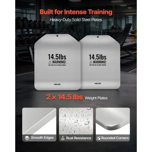 VEVOR Gewichtsplatten für Gewichtswesten 13,2 kg Set (2 x 6,6 kg), Gebogene Gewichtswestenplatten für WODs & Funktionelles Training, Ergonomisches Zusatzgewicht für Krafttraining, Laufen und Fitness – Bild 2