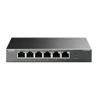 TP-Link 6-Port 10/100Mbit/s-Desktop-Switch mit 4-Port PoE+ TP-Link 6-Port 10/100Mbit/s-Desktop-Switch mit 4-Port PoE+