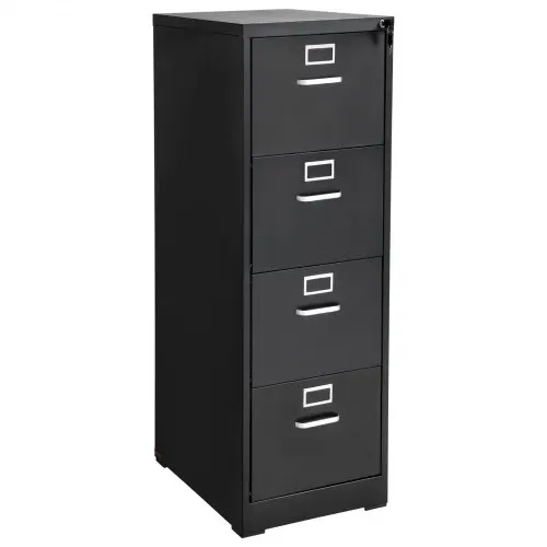 VEVOR Aktenschrank mit 4 Schubladen und Schloss, vertikale Büroschränke aus Metall für Homeoffice, Lagerschrank Materialschrank mit abnehmbarer Hängestange, für Akten im A4 (schwarz) – Bild 10