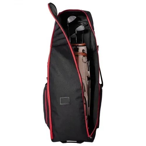 VEVOR Golf Reisetasche Golfgepäck mit Rädern, strapazierfähiges 1800D-Polyester-Oxford, weiche Golfschläger-Aufbewahrungstasche für Flugzeuge, wasserdicht verschleißfest rot + schwarz – Bild 8