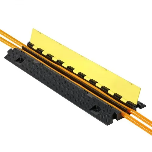 VEVOR 940 mm Kabelbrücke, 9979 kg/Achstragkraft, 2-Kanal(31x28 mm) Überfahrschutz aus TPU, Stolperschutz, Bodenabdeckungen, für Bereiche mit hoher Schwelle, Zuhause, Büro, Lager, 3er-Pack – Bild 9