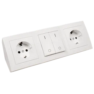 Steckdosenblock McPower “Flair“ Aufbau, weiß, 2-fach Schutzkontakt + Schalter Steckdosenblock McPower “Flair“ Aufbau, weiß, 2-fach Schutzkontakt + Schalter