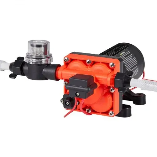VEVOR Membranpumpe, 12 V DC, 18,9 L/min, selbstansaugende 4-Kammer-Membranwasserpumpe mit automatischem Druckschalter, 4,8 bar Druck, für Wohnmobil, Wohnwagen, Schiff, Yacht, Autowäsche – Bild 10