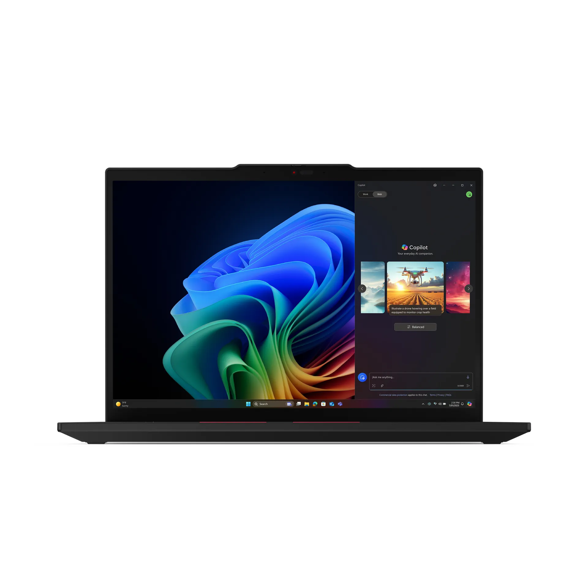 Lenovo ThinkPad T14 Gen 6 (AMD) Copilot+ PC AMD Ryzen AI 7 350 Laptop 35,6 cm (14") WUXGA 64 GB DDR5-SDRAM 1 TB SSD Wi-Fi 7 (802.11be) Windows 11 Pro Deutsch Schwarz – Bild 2