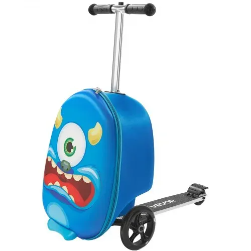 VEVOR Scooter Koffer, 20 L Fassungsvermögen, Reisekoffer mit Flash-PU-Rädern, TPR-Anti-Rutsch-Griff, max. Gewichtskapazität 50 kg, Kinderkoffer Handgepäck, für Kinder ab 5 Jahren, Blau – Bild 9