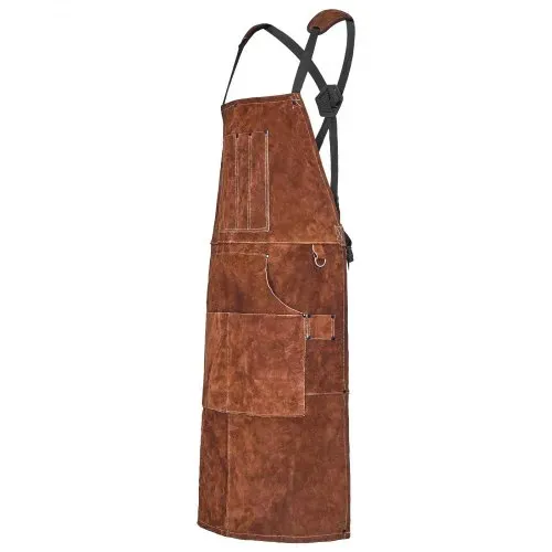 VEVOR Schweißerschürze aus Rindsleder, flammhemmende Schutzschürze, hitzebeständige Lederschürze mit 6 Werkzeugtaschen, Arbeitsschürze für Holzbearbeitung, Gartenarbeit, Grillen, 610x914mm – Bild 10