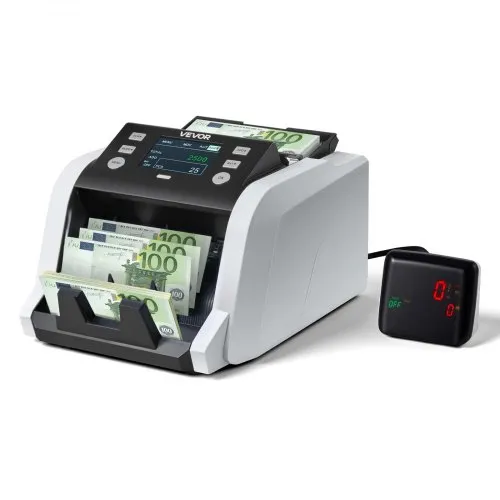 VEVOR Geldzählmaschine, 1200 Banknoten pro Minute, Banknotenzählmaschine mit Wertzählung, UV/MG/IR/DD/DBL/HLF/CHN-Fälschungserkennung, TFT-Display, für Gemischte Stückelungen von Dollar & Euro VEVOR Geldzählmaschine, 1200 Banknoten pro Minute, Banknotenzählmaschine mit Wertzählung, UV/MG/IR/DD/DBL/HLF/CHN-Fälschungserkennung, TFT-Display, für Gemischte Stückelungen von Dollar & Euro