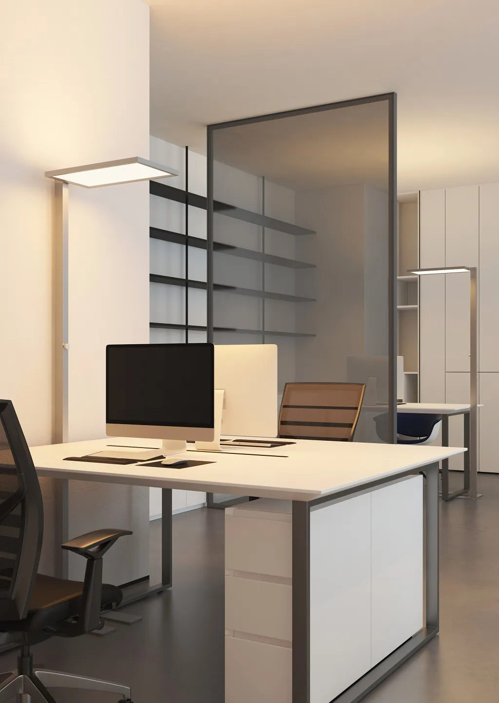 Synergy 21 LED office line Stehlampe Dike weiss, dimmbar – Bild 6