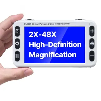 VEVOR Tragbare digitale Lupe, 5 Zoll HD elektronische Leselupe, Lesehilfe für Sehschwäche, 2- bis 48-facher Zoom, mit 13 MP Nah- & Fernobjektiv, 26 Farben, AV- & HDMI-Ausgang, klappbarer Griff VEVOR Tragbare digitale Lupe, 5 Zoll HD elektronische Leselupe, Lesehilfe für Sehschwäche, 2- bis 48-facher Zoom, mit 13 MP Nah- & Fernobjektiv, 26 Farben, AV- & HDMI-Ausgang, klappbarer Griff